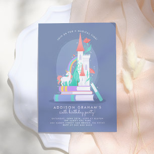 Invitation Unicorne & Castle Fairytale fête d'anniversaire