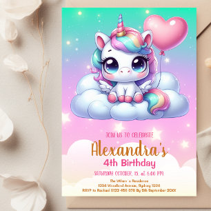 Invitation Unicorne fête d'anniversaire