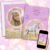 Unicorne fête d'anniversaire rose et lavande + pho