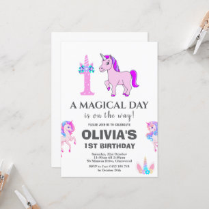 Invitation Unicorne modifiable fête d'anniversaire