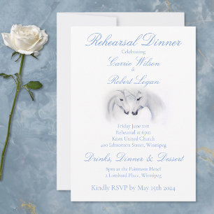 Invitation Unicornes blanches Aimer Couple
