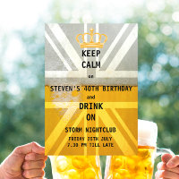 Union Jack UK Drapeau Cold Fresh Beer Birthday Par