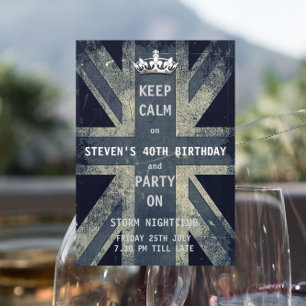 Invitation Union Jack UK Flag Parti d'anniversaire masculin