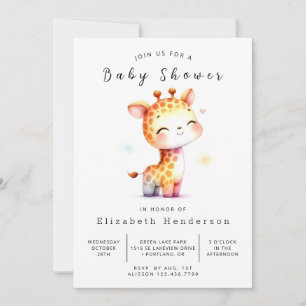 Invitation Unique Baby shower de Giraffe Editable