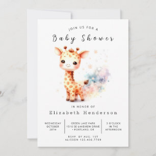 Invitation Unique Baby shower en ligne de la Giraffe