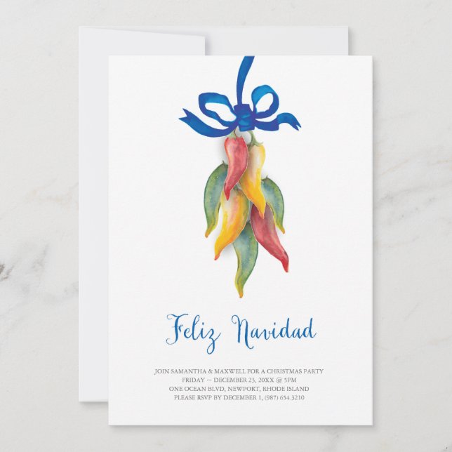 Invitation unique Chili Pepper Christmas (Devant)