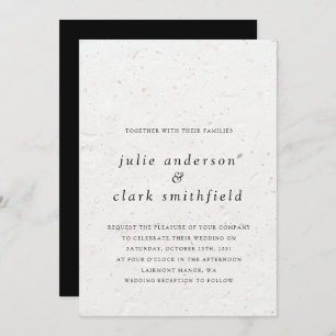 Invitation Unique Contemporary Minimalist Texture Mariage