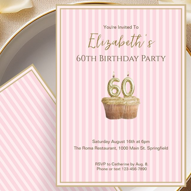 Invitation unique d'anniversaire des 60 ans pour e (Créateur téléchargé)