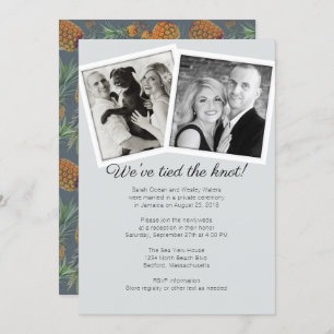 Invitation Unique Double Photo Mariage Réception Ananas