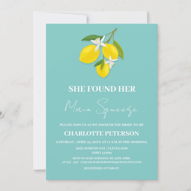 Invitation Unique Elle A Trouvé Sa Fête des mariées De Squeez (Devant)