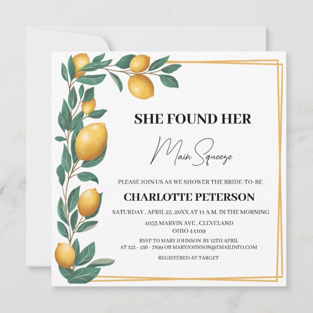 Invitation Unique Elle A Trouvé Sa Fête des mariées De Squeez (Devant)