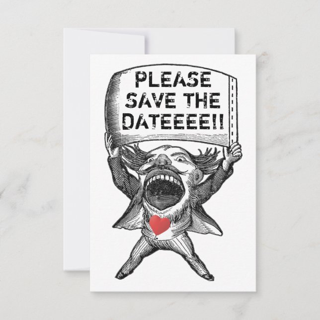 Invitation Unique et drôle, enregistrez la date (Devant)