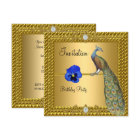 Invitation unique et élégante or et paon