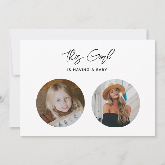 Invitation Unique Funny Elegant Vieux Baby shower photo (Devant)