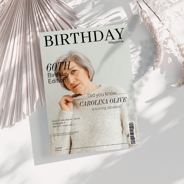 Invitation Unique Magazine couvre la fête du 60e anniversaire (Créateur téléchargé)