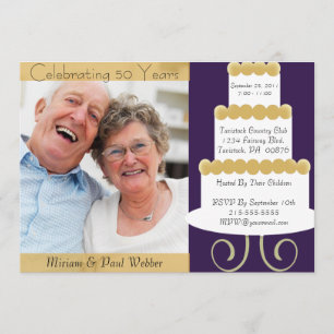 Invitation unique pour le 50e anniversaire avec ph