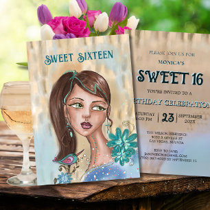 Invitation unique pour un Sweet 16 - Fille aux fle