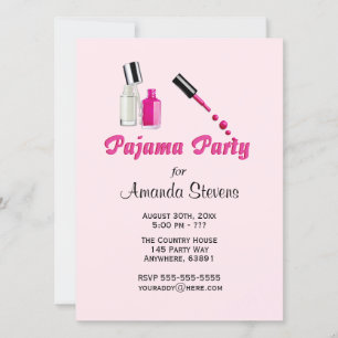 Invitation unique rose pour filles pour une soirée