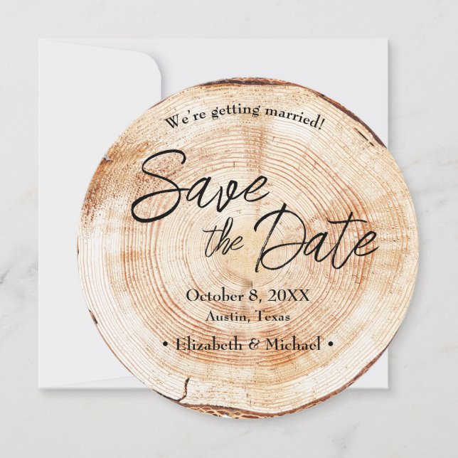 Invitation Unique Rustique mariage photo Fiançailles personna (Devant)