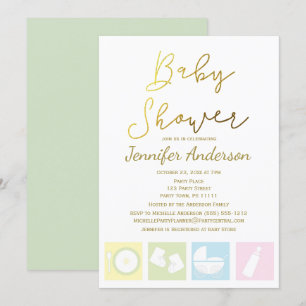 Invitation Unisex Boy ou Girl Baby shower générique