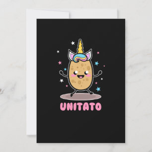Invitation Unitato Unicorn Potato Cute Funny Vegetable Fries