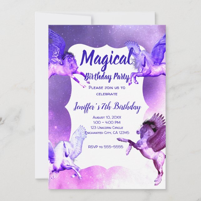 Invitation Univers Magique Pegasus. (Devant)