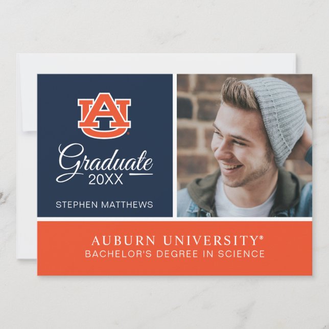 Invitation Université d'Auburn | Graduation (Devant)