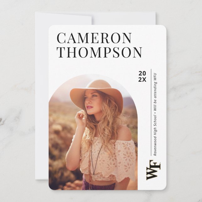 Invitation Université Wake Forest | WF (Devant)