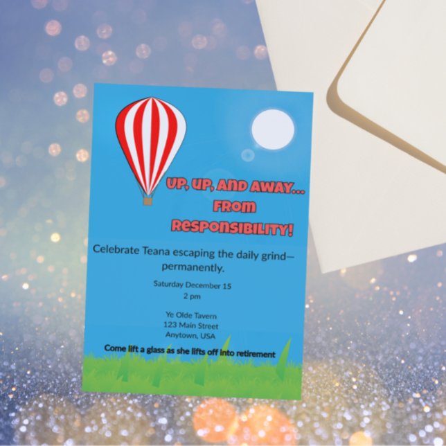 Invitation Up, Up & Away From Responsibility (Créateur téléchargé)