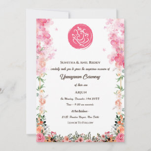 Invitation Upanayanam aka Hindu Holy Thread Janeu Cérémonie