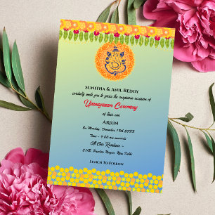 Invitation Upanayanam aka Hindu Holy Thread Janeu Cérémonie