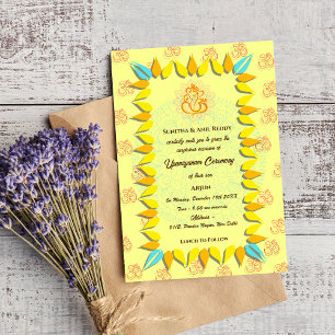 Invitation Upanayanam aka Hindu Holy Thread Janeu Cérémonie