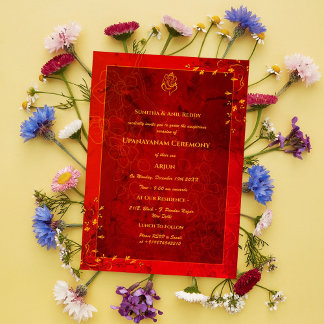 Invitation Upanayanam aka Hindu Holy Thread Janeu Cérémonie