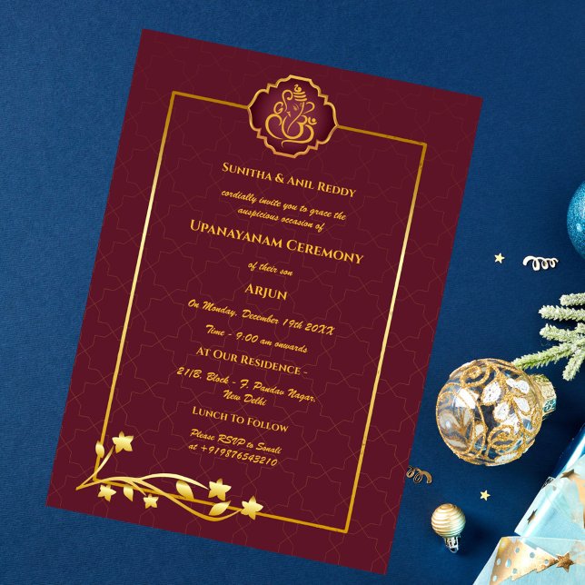 Invitation Upanayanam aka Hindu Holy Thread Janeu Cérémonie (Créateur téléchargé)