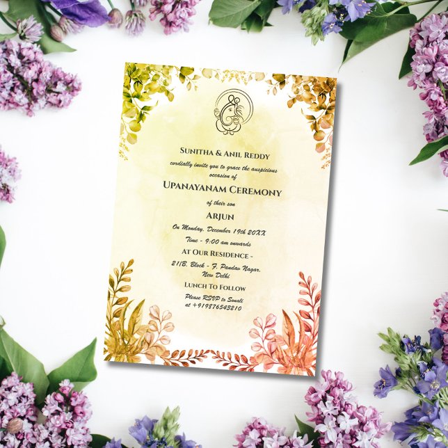 Invitation Upanayanam aka Hindu Holy Thread Janeu Cérémonie (Créateur téléchargé)