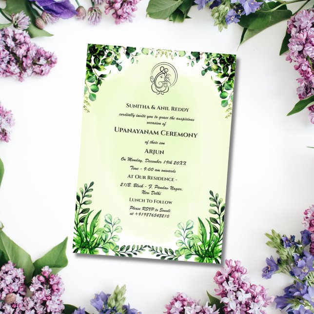 Invitation Upanayanam aka Hindu Holy Thread Janeu Cérémonie (Créateur téléchargé)