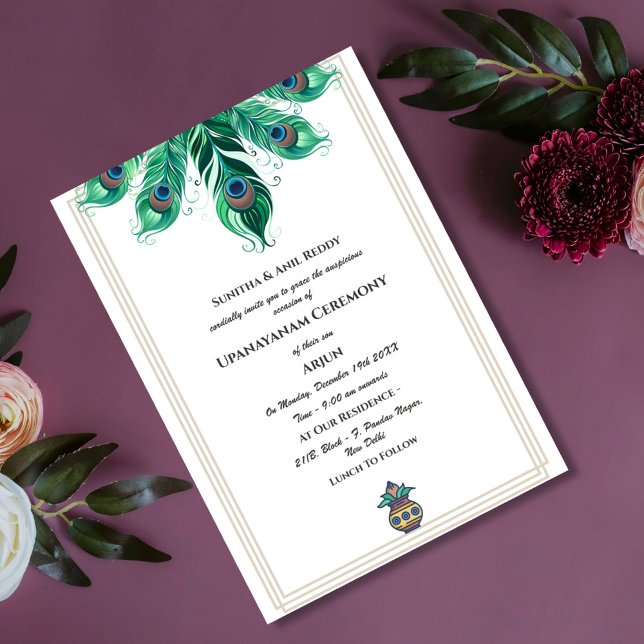 Invitation Upanayanam aka Hindu Holy Thread Janeu Cérémonie (Créateur téléchargé)