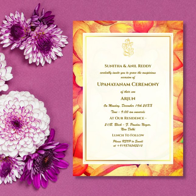 Invitation Upanayanam aka Hindu Holy Thread Janeu Cérémonie (Créateur téléchargé)