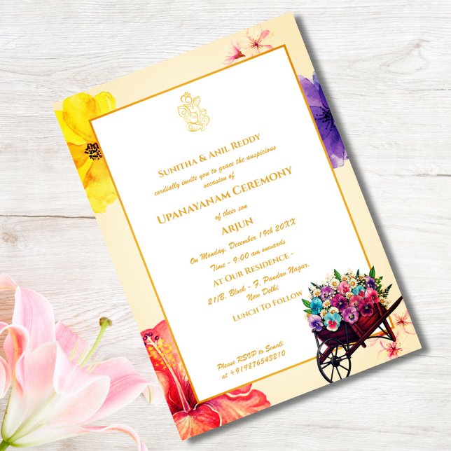Invitation Upanayanam aka Hindu Holy Thread Janeu Cérémonie (Créateur téléchargé)