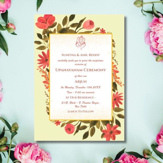 Invitation Upanayanam aka Hindu Holy Thread Janeu Cérémonie (Créateur téléchargé)
