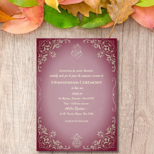 Invitation Upanayanam aka Hindu Holy Thread Janeu Cérémonie (Créateur téléchargé)