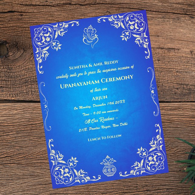 Invitation Upanayanam aka Hindu Holy Thread Janeu Cérémonie (Créateur téléchargé)