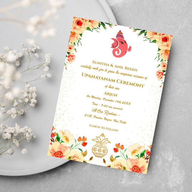 Invitation Upanayanam aka Hindu Holy Thread Janeu Cérémonie (Créateur téléchargé)