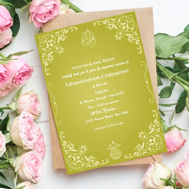 Invitation Upanayanam aka Hindu Holy Thread Janeu Cérémonie (Créateur téléchargé)