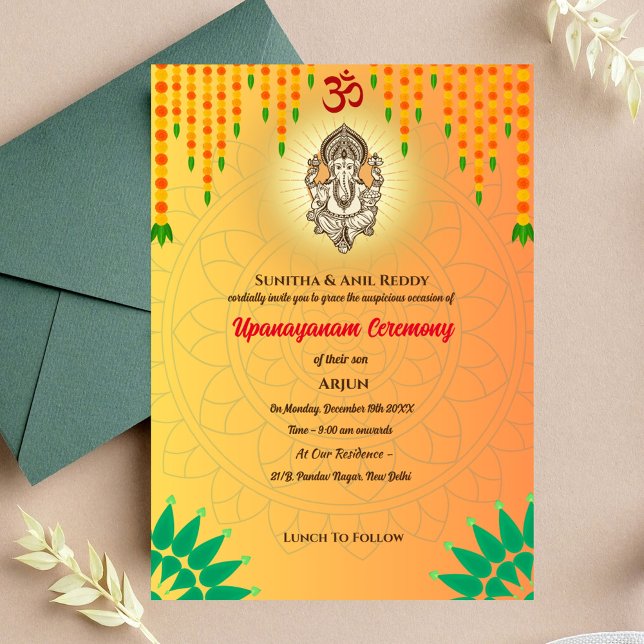 Invitation Upanayanam aka Hindu Holy Thread Janeu Cérémonie (Créateur téléchargé)