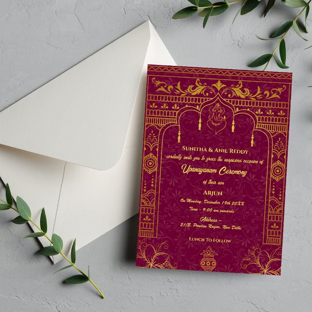 Invitation Upanayanam aka Hindu Holy Thread Janeu Cérémonie (Créateur téléchargé)