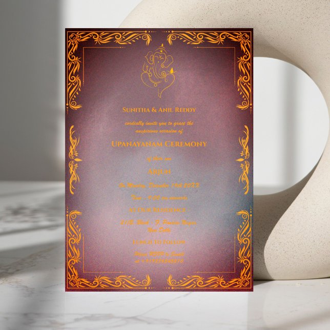 Invitation Upanayanam aka Hindu Holy Thread Janeu Ceremony (Créateur téléchargé)