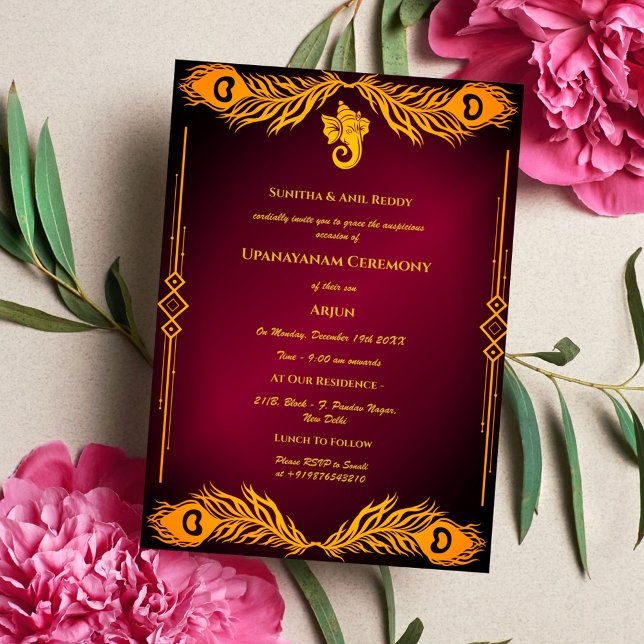 Invitation Upanayanam aka Hindu Holy Thread Janeu Ceremony (Créateur téléchargé)