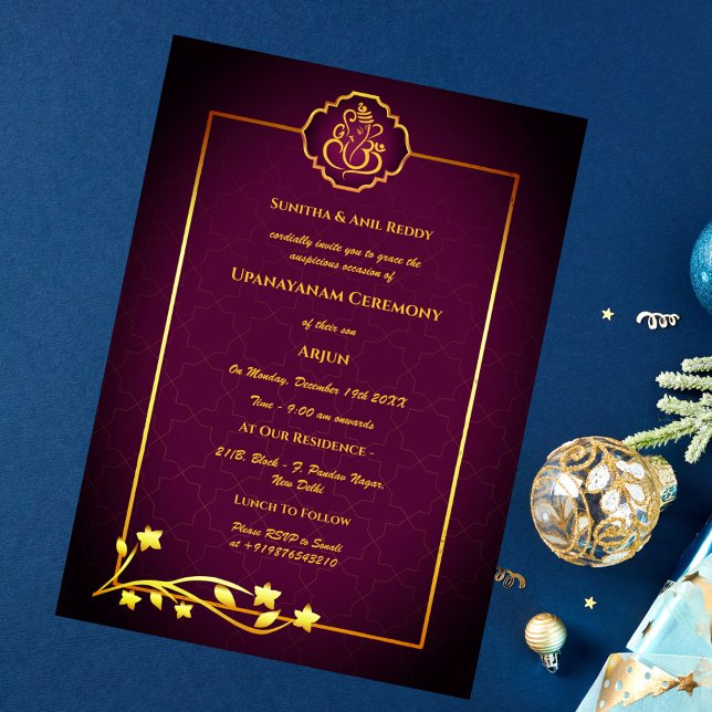 Invitation Upanayanam aka Hindu Holy Thread Janeu Ceremony (Créateur téléchargé)