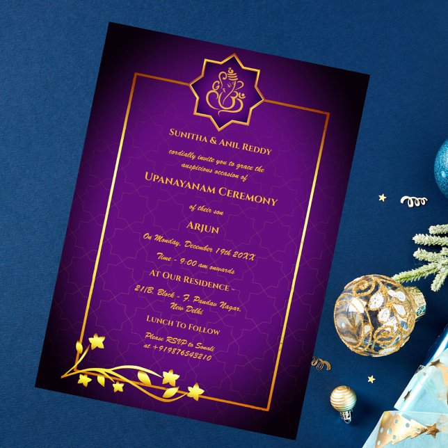 Invitation Upanayanam aka Hindu Holy Thread Janeu Ceremony (Créateur téléchargé)